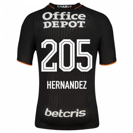 Kandiny Niño Camiseta Sergio Hernández #205 Negro 2ª Equipación 2023/24 La Camisa Chile