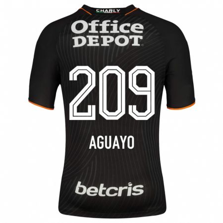 Kandiny Niño Camiseta Sergio Aguayo #209 Negro 2ª Equipación 2023/24 La Camisa Chile