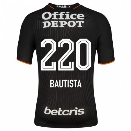 Kandiny Niño Camiseta Alán Bautista #220 Negro 2ª Equipación 2023/24 La Camisa Chile