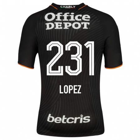 Kandiny Niño Camiseta Víctor López #231 Negro 2ª Equipación 2023/24 La Camisa Chile