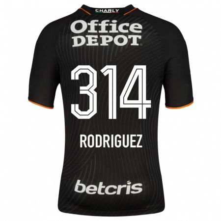 Kandiny Niño Camiseta Alan Rodríguez #314 Negro 2ª Equipación 2023/24 La Camisa Chile