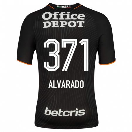 Kandiny Niño Camiseta Brandon Alvarado #371 Negro 2ª Equipación 2023/24 La Camisa Chile