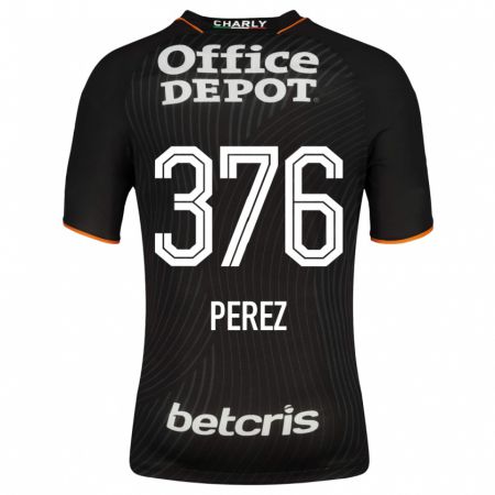 Kandiny Niño Camiseta Abraham Pérez #376 Negro 2ª Equipación 2023/24 La Camisa Chile