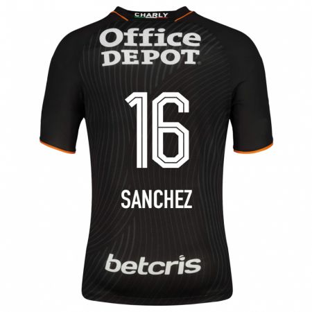 Kandiny Niño Camiseta Vanessa Sánchez #16 Negro 2ª Equipación 2023/24 La Camisa Chile