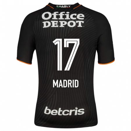 Kandiny Niño Camiseta Yanín Madrid #17 Negro 2ª Equipación 2023/24 La Camisa Chile