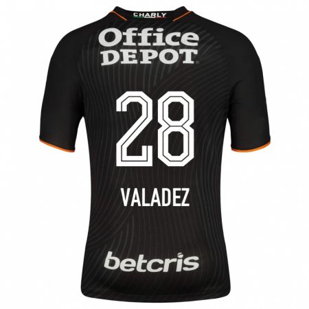 Kandiny Niño Camiseta Julia Valadez #28 Negro 2ª Equipación 2023/24 La Camisa Chile