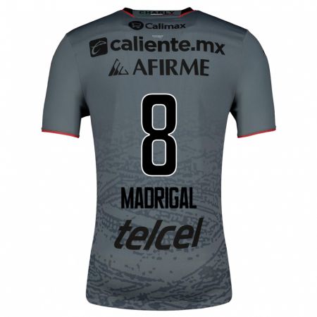 Kandiny Niño Camiseta Fernando Madrigal #8 Gris 2ª Equipación 2023/24 La Camisa Chile