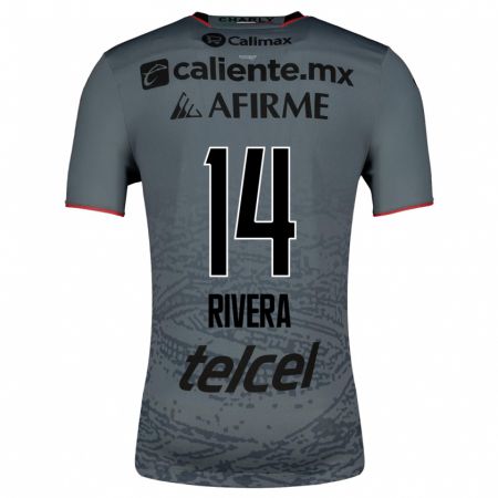 Kandiny Niño Camiseta Christian Rivera #14 Gris 2ª Equipación 2023/24 La Camisa Chile
