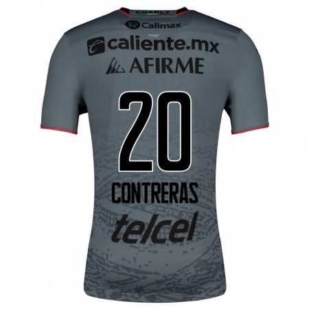 Kandiny Niño Camiseta Francisco Contreras #20 Gris 2ª Equipación 2023/24 La Camisa Chile