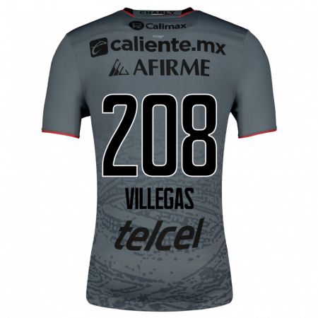 Kandiny Niño Camiseta Óscar Villegas #208 Gris 2ª Equipación 2023/24 La Camisa Chile