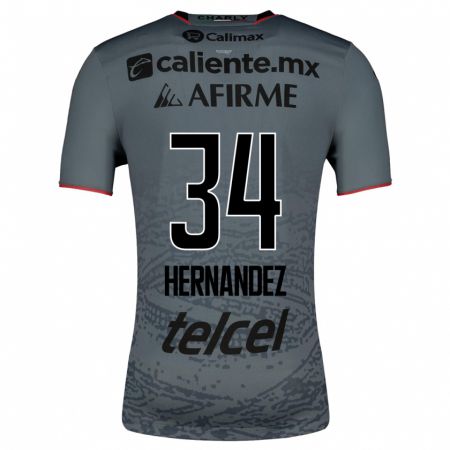 Kandiny Niño Camiseta Kimberly Hernández #34 Gris 2ª Equipación 2023/24 La Camisa Chile