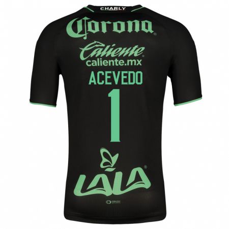 Kandiny Niño Camiseta Carlos Acevedo #1 Negro 2ª Equipación 2023/24 La Camisa Chile