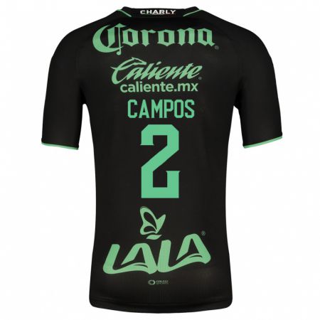 Kandiny Niño Camiseta Omar Campos #2 Negro 2ª Equipación 2023/24 La Camisa Chile