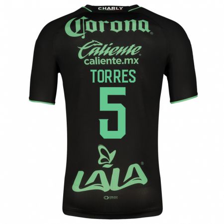 Kandiny Niño Camiseta Félix Torres #5 Negro 2ª Equipación 2023/24 La Camisa Chile