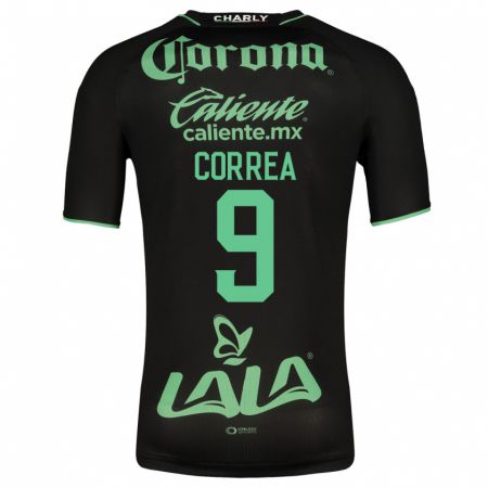 Kandiny Niño Camiseta Javier Correa #9 Negro 2ª Equipación 2023/24 La Camisa Chile