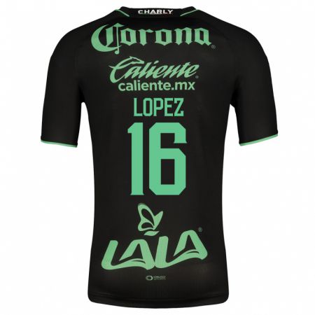 Kandiny Niño Camiseta Aldo López #16 Negro 2ª Equipación 2023/24 La Camisa Chile