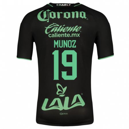 Kandiny Niño Camiseta Santiago Muñoz #19 Negro 2ª Equipación 2023/24 La Camisa Chile