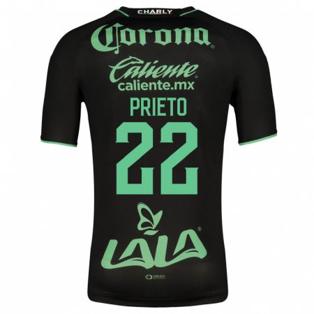 Kandiny Niño Camiseta Ronaldo Prieto #22 Negro 2ª Equipación 2023/24 La Camisa Chile