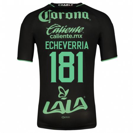 Kandiny Niño Camiseta Emmanuel Echeverría #181 Negro 2ª Equipación 2023/24 La Camisa Chile