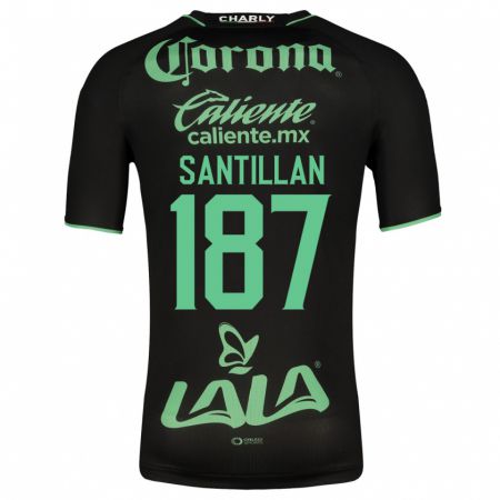 Kandiny Niño Camiseta Emilio Santillán #187 Negro 2ª Equipación 2023/24 La Camisa Chile