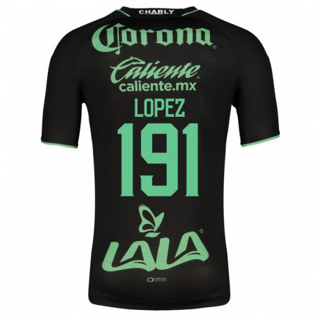 Kandiny Niño Camiseta Carlos López #191 Negro 2ª Equipación 2023/24 La Camisa Chile