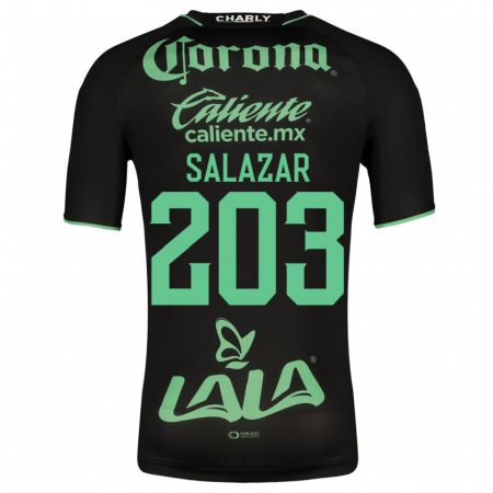 Kandiny Niño Camiseta Roberto Salazar #203 Negro 2ª Equipación 2023/24 La Camisa Chile