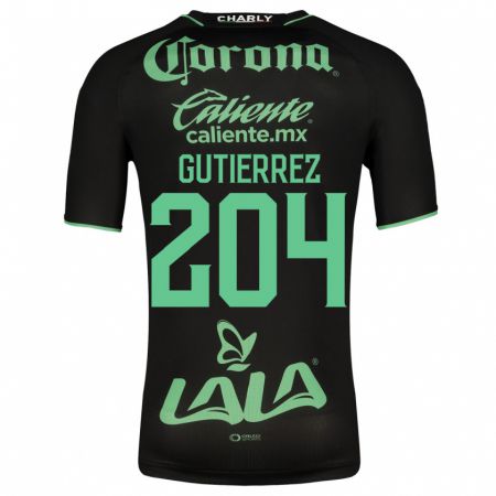 Kandiny Niño Camiseta Gabriel Gutiérrez #204 Negro 2ª Equipación 2023/24 La Camisa Chile