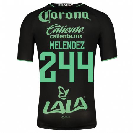 Kandiny Niño Camiseta Carlos Meléndez #244 Negro 2ª Equipación 2023/24 La Camisa Chile