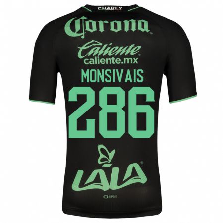 Kandiny Niño Camiseta Giovani Monsivais #286 Negro 2ª Equipación 2023/24 La Camisa Chile