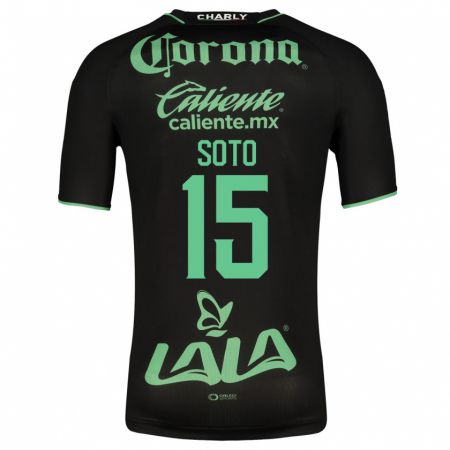 Kandiny Niño Camiseta Stephanie Soto #15 Negro 2ª Equipación 2023/24 La Camisa Chile