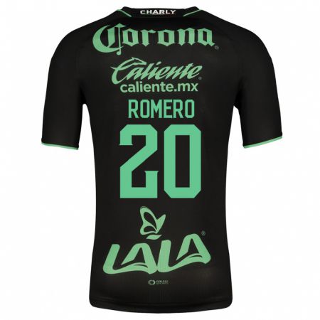 Kandiny Niño Camiseta Lia Romero #20 Negro 2ª Equipación 2023/24 La Camisa Chile