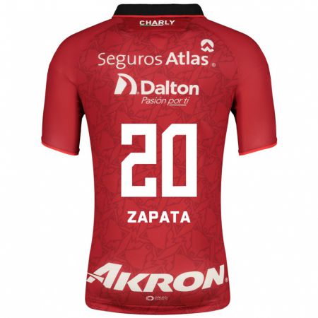 Kandiny Niño Camiseta Juan Zapata #20 Rojo 2ª Equipación 2023/24 La Camisa Chile