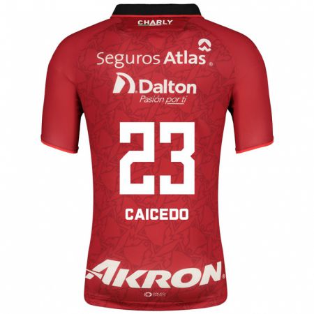 Kandiny Niño Camiseta Jordy Caicedo #23 Rojo 2ª Equipación 2023/24 La Camisa Chile
