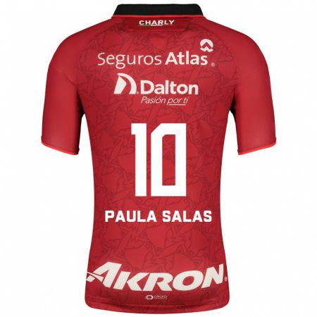 Kandiny Niño Camiseta María Paula Salas #10 Rojo 2ª Equipación 2023/24 La Camisa Chile