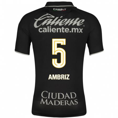 Kandiny Niño Camiseta Fidel Ambríz #5 Negro 2ª Equipación 2023/24 La Camisa Chile