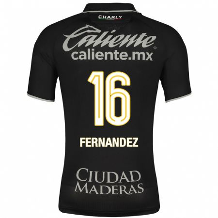 Kandiny Niño Camiseta Omar Fernández #16 Negro 2ª Equipación 2023/24 La Camisa Chile