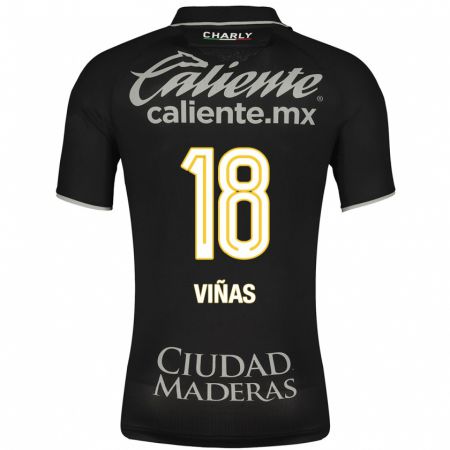 Kandiny Niño Camiseta Federico Viñas #18 Negro 2ª Equipación 2023/24 La Camisa Chile