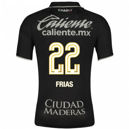 Kandiny Niño Camiseta Adonis Frías #22 Negro 2ª Equipación 2023/24 La Camisa Chile