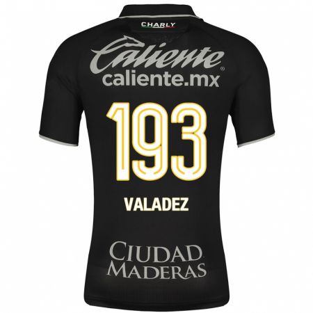 Kandiny Niño Camiseta Luis Valadez #193 Negro 2ª Equipación 2023/24 La Camisa Chile