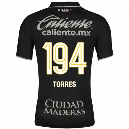 Kandiny Niño Camiseta Erick Torres #194 Negro 2ª Equipación 2023/24 La Camisa Chile