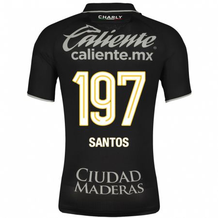 Kandiny Niño Camiseta Sebastián Santos #197 Negro 2ª Equipación 2023/24 La Camisa Chile