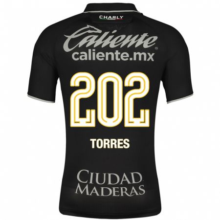 Kandiny Niño Camiseta Erick Torres #202 Negro 2ª Equipación 2023/24 La Camisa Chile