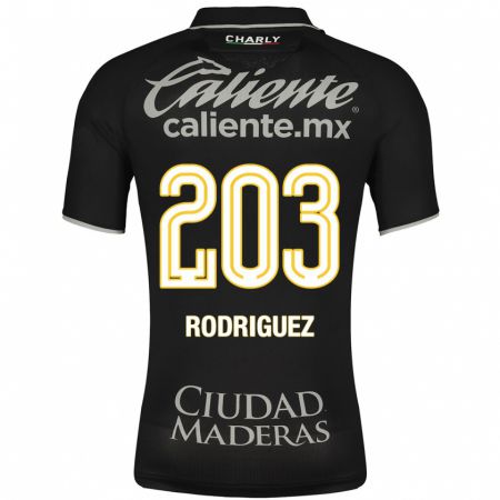 Kandiny Niño Camiseta César Rodríguez #203 Negro 2ª Equipación 2023/24 La Camisa Chile