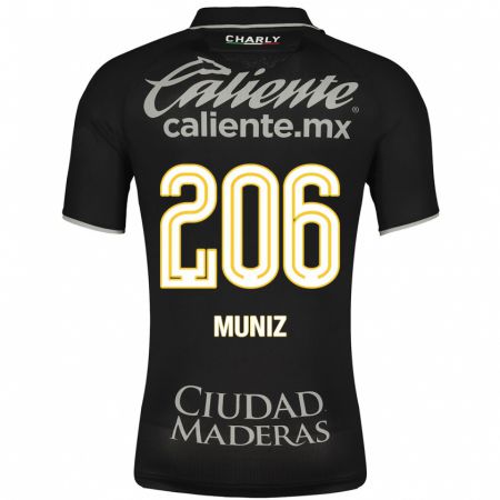 Kandiny Niño Camiseta Isaác Muñíz #206 Negro 2ª Equipación 2023/24 La Camisa Chile