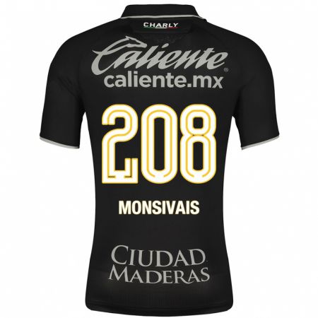 Kandiny Niño Camiseta Daniel Monsivaís #208 Negro 2ª Equipación 2023/24 La Camisa Chile