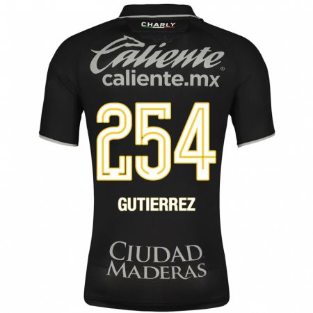 Kandiny Niño Camiseta Alan Gutiérrez #254 Negro 2ª Equipación 2023/24 La Camisa Chile