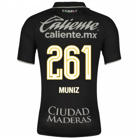 Kandiny Niño Camiseta César Muñiz #261 Negro 2ª Equipación 2023/24 La Camisa Chile