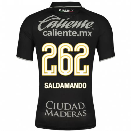Kandiny Niño Camiseta José Saldamando #262 Negro 2ª Equipación 2023/24 La Camisa Chile