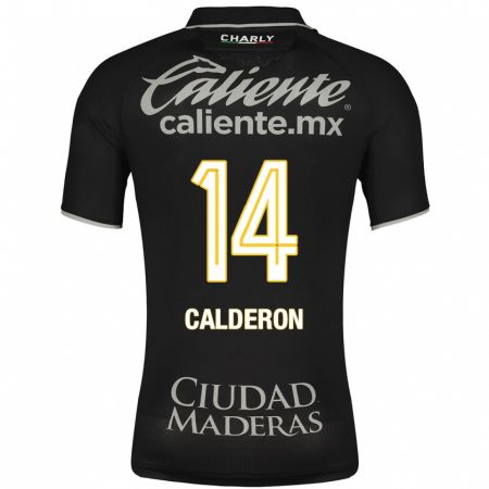 Kandiny Niño Camiseta Daniela Calderón #14 Negro 2ª Equipación 2023/24 La Camisa Chile