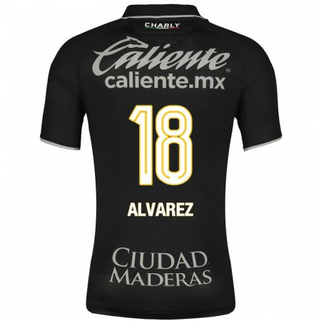 Kandiny Niño Camiseta Yazmin Álvarez #18 Negro 2ª Equipación 2023/24 La Camisa Chile